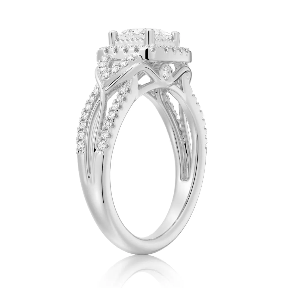 Princess Cut Moissanite Vintage Engagement Ring With Infinite Band sold by MSBLUE Jewelry product image thumbnail 4