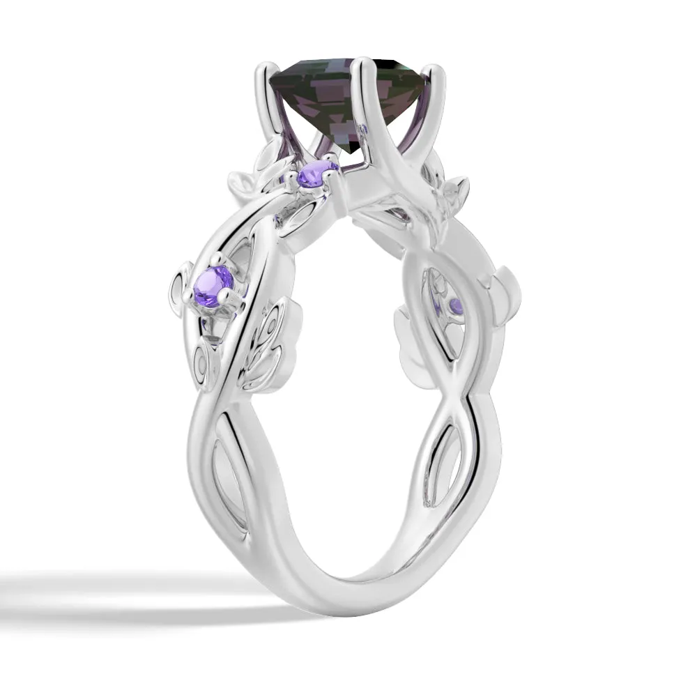 2 CT Vintage Hexagon Cut Alexandrite Engagement Ring With Amethyst sold by MSBLUE Jewelry product image thumbnail 5