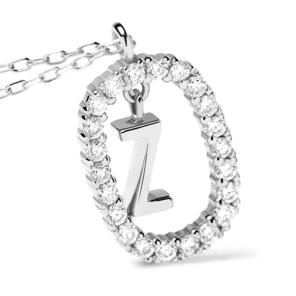 Moissanite Letter Z Dangle Pendant Necklace sold by MSBLUE Jewelry product image thumbnail 4