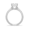 Vintage Emerald Cut Moissanite Engagement Ring With Milgrain Edges sold by MSBLUE Jewelry