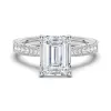 Vintage Emerald Cut Moissanite Engagement Ring With Milgrain Edges sold by MSBLUE Jewelry