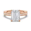 Vintage Emerald Cut Moissanite Engagement Ring With Milgrain Edges sold by MSBLUE Jewelry