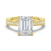 Vintage Emerald Cut Moissanite Engagement Ring With Milgrain Edges sold by MSBLUE Jewelry