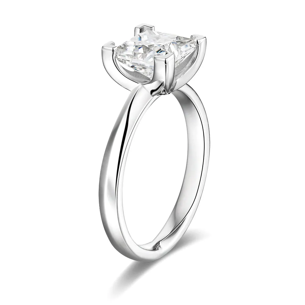 2 CT. Princess Cut Moissanite Engagement Ring With Hidden Sapphires sold by MSBLUE Jewelry product image thumbnail 3
