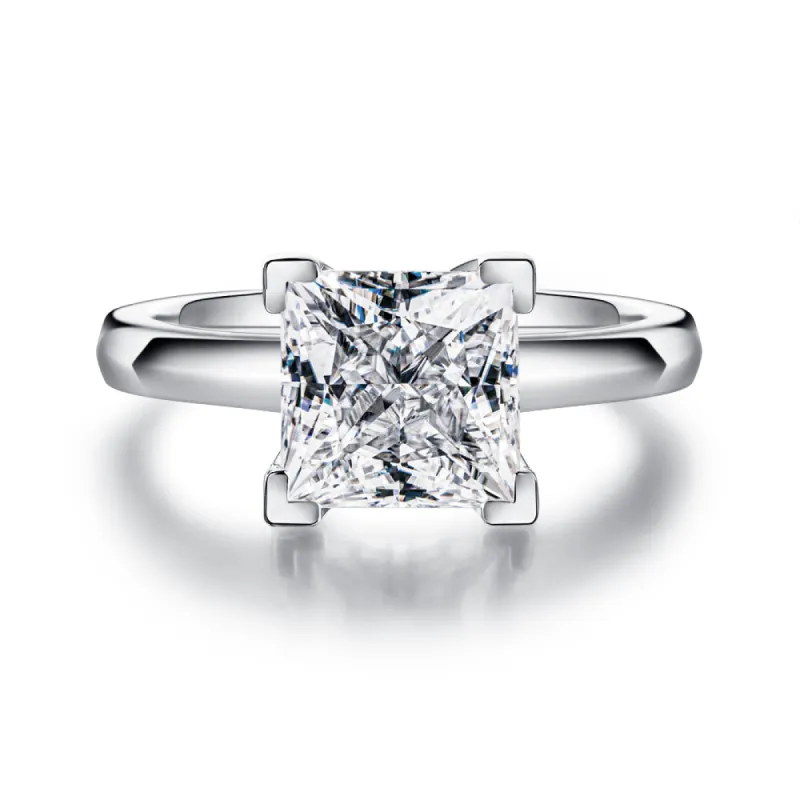 2 CT. Princess Cut Moissanite Engagement Ring With Hidden Sapphires sold by MSBLUE Jewelry