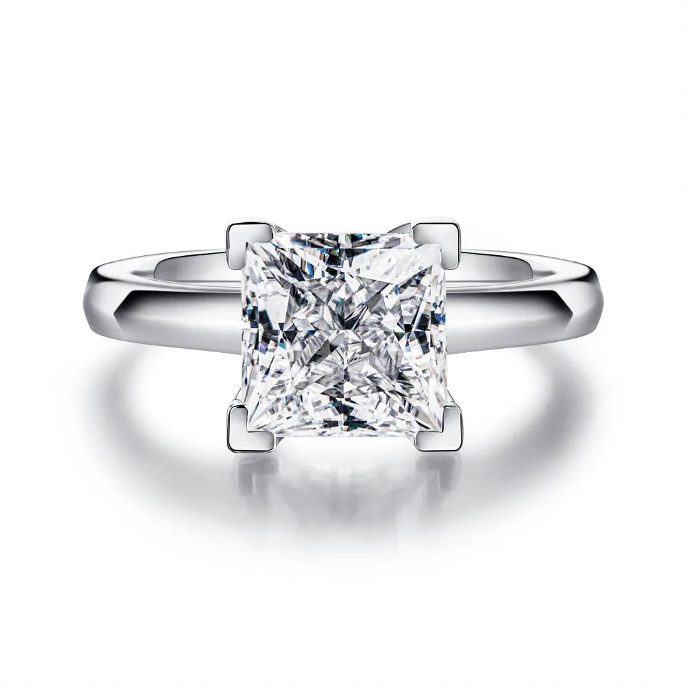 2 CT. Princess Cut Moissanite Engagement Ring With Hidden Sapphires sold by MSBLUE Jewelry