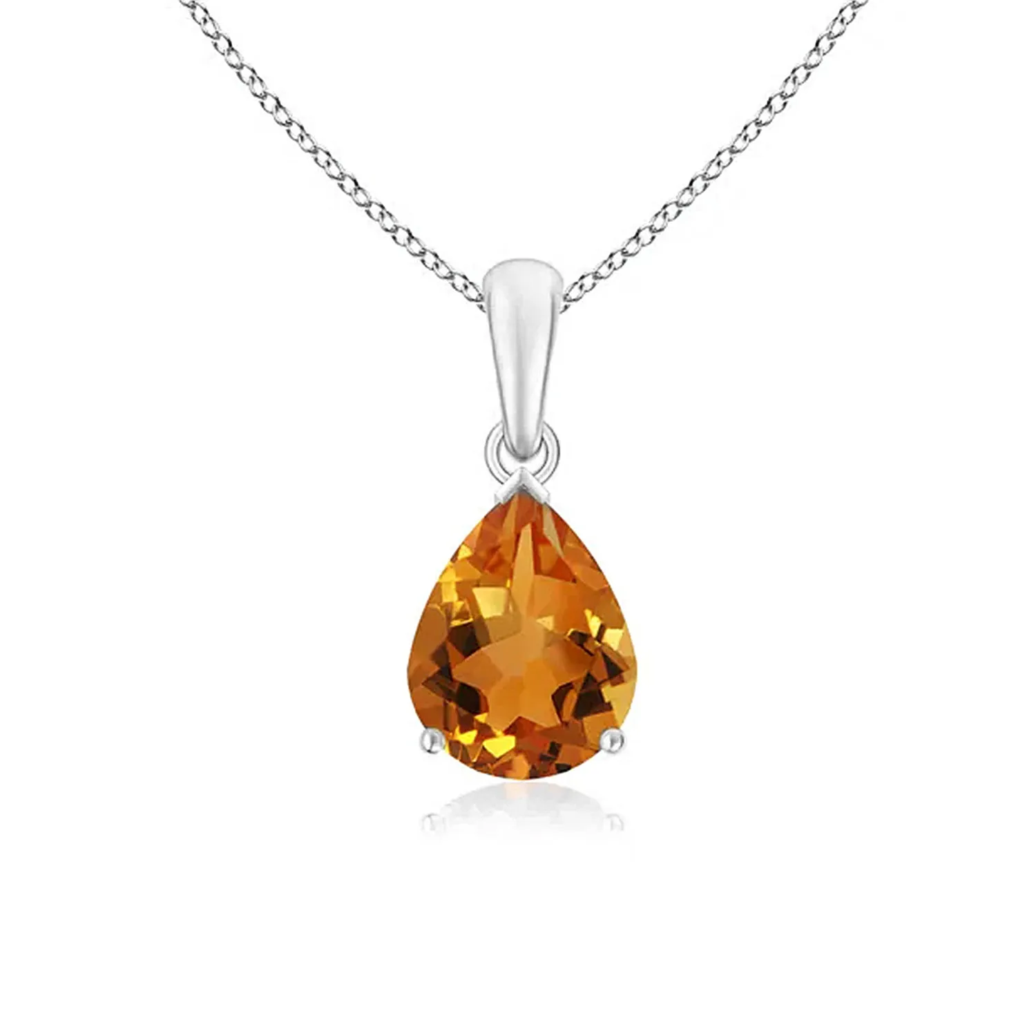 1 CT. Pear Shape Citrine Solitaire Pendant sold by MSBLUE Jewelry