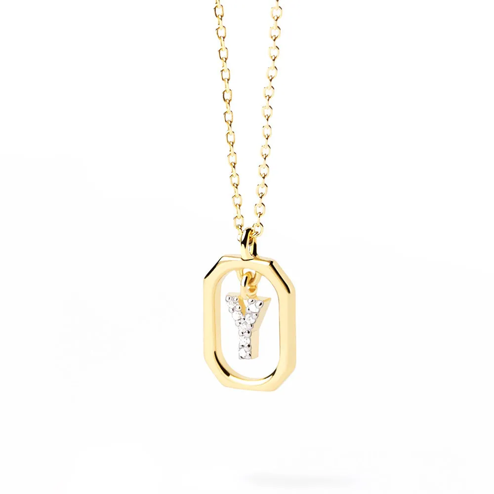 Moissanite Initial Y Dangle Pendant Necklace sold by MSBLUE Jewelry product image thumbnail 2