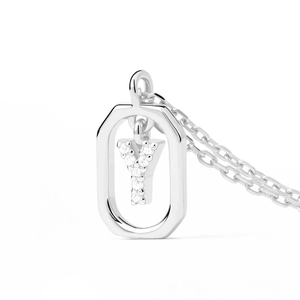 Moissanite Initial Y Dangle Pendant Necklace sold by MSBLUE Jewelry product image thumbnail 3