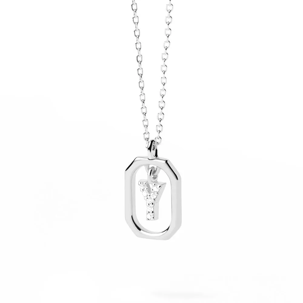 Moissanite Initial Y Dangle Pendant Necklace sold by MSBLUE Jewelry