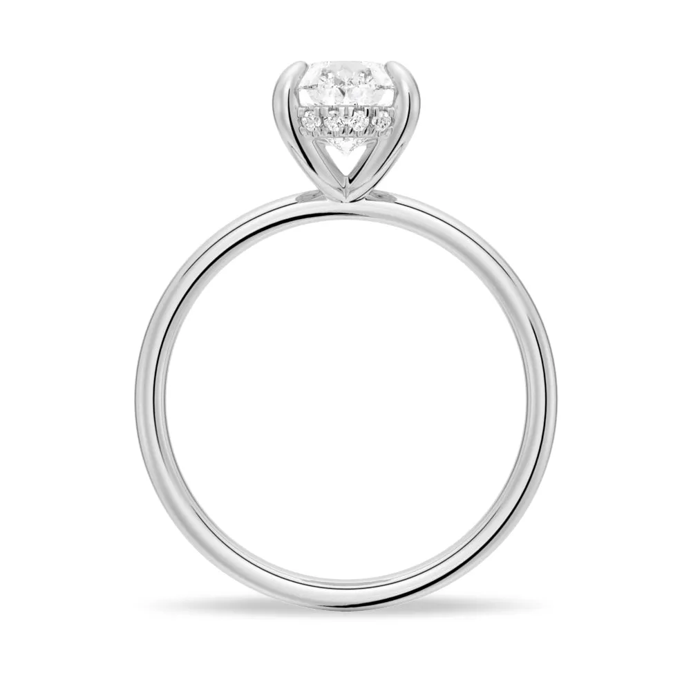 Four Prong Pear Cut Engagement Ring With Hidden Halo sold by MSBLUE Jewelry product image thumbnail 5