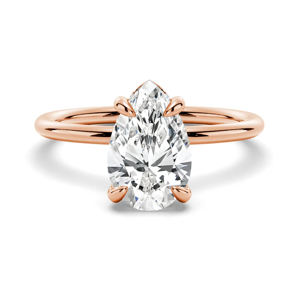 Four Prong Pear Cut Engagement Ring With Hidden Halo sold by MSBLUE Jewelry product image thumbnail 3