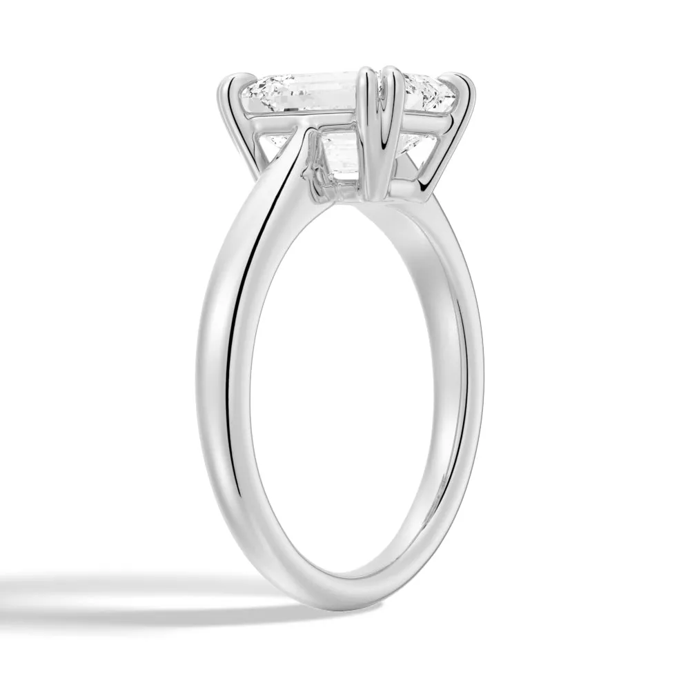 Emerald-Cut Solitaire Moissanite Engagement Ring sold by MSBLUE Jewelry product image thumbnail 4
