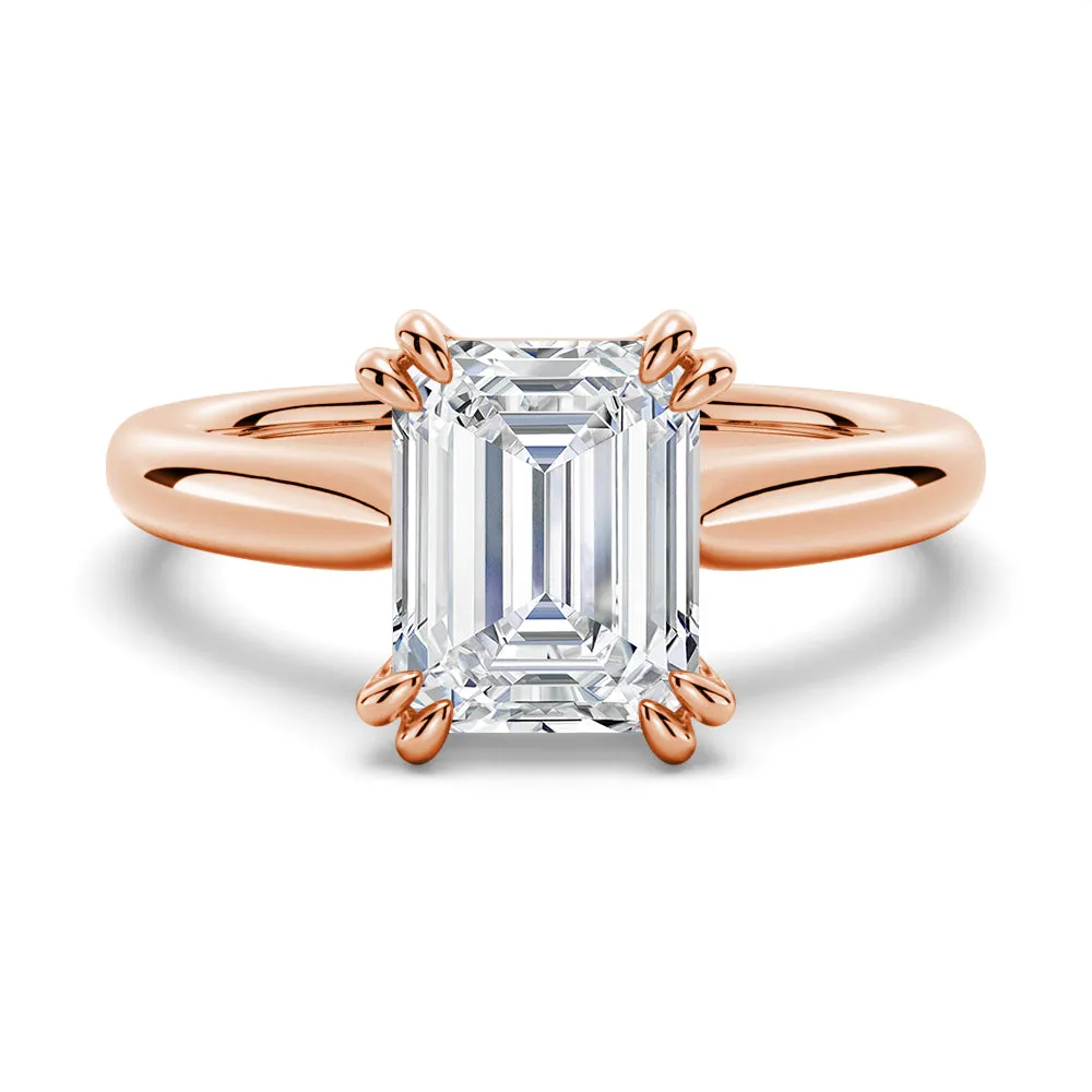 Emerald-Cut Solitaire Moissanite Engagement Ring sold by MSBLUE Jewelry product image thumbnail 3