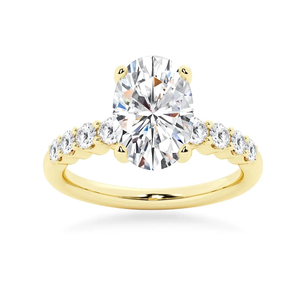Classic Shared-Prong Oval Cut Engagement Ring sold by MSBLUE Jewelry product image thumbnail 2