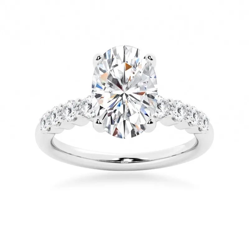 Classic Shared-Prong Oval Cut Engagement Ring sold by MSBLUE Jewelry