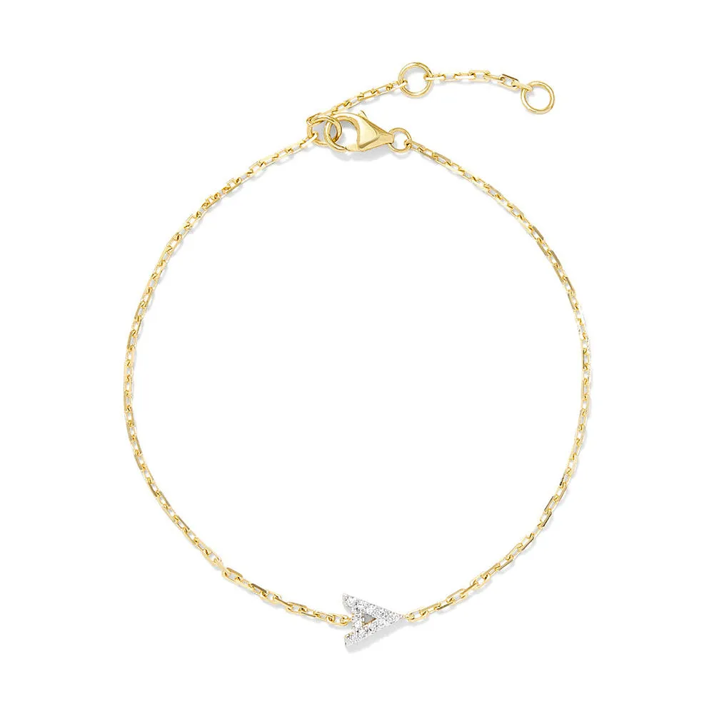 Pavé Lab Grown Diamond Initial Bracelet sold by MSBLUE Jewelry product image thumbnail 3