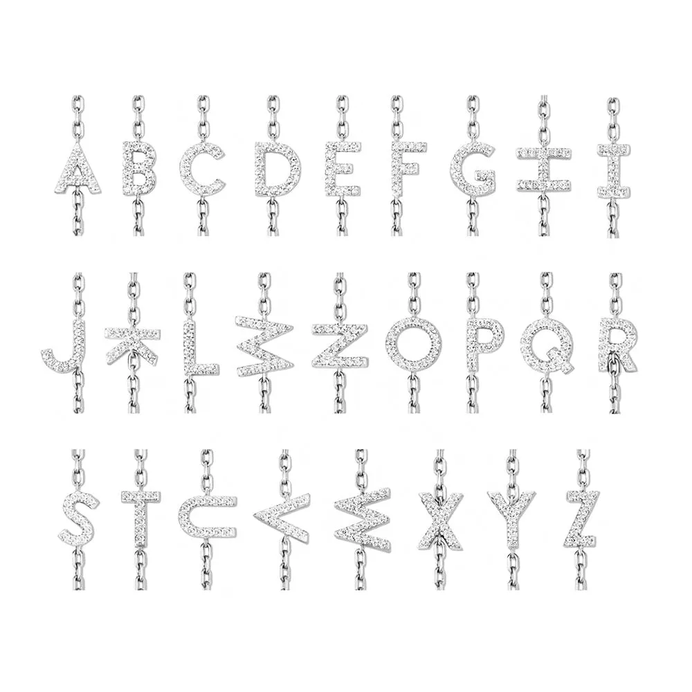 Pavé Lab Grown Diamond Initial Bracelet sold by MSBLUE Jewelry product image thumbnail 5