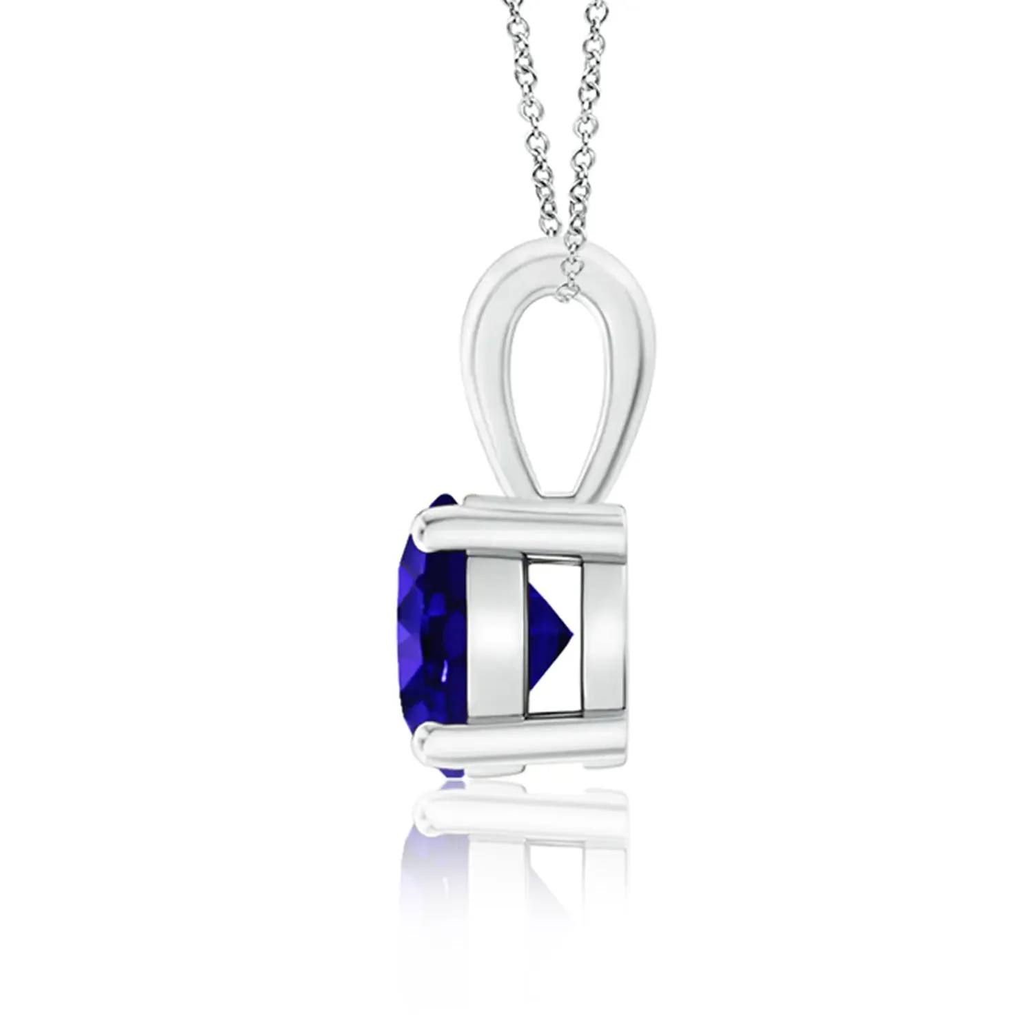 1 CT. Classic Round Lab-Grown Tanzanite Solitaire Pendant sold by MSBLUE Jewelry product image thumbnail 2