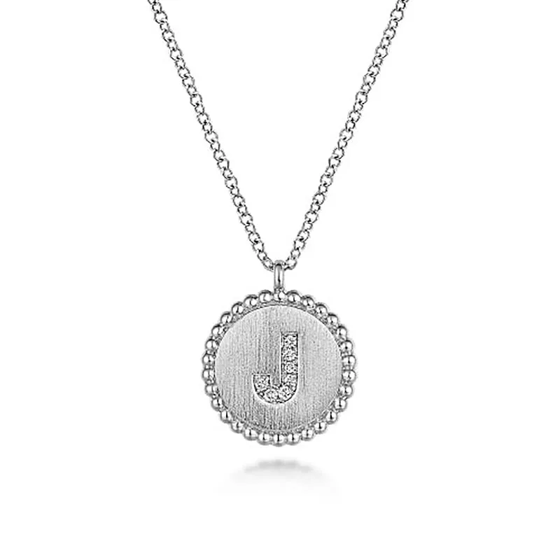 Initial J Medallion Necklace sold by MSBLUE Jewelry