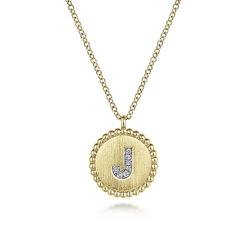 Initial J Medallion Necklace sold by MSBLUE Jewelry product image thumbnail 2