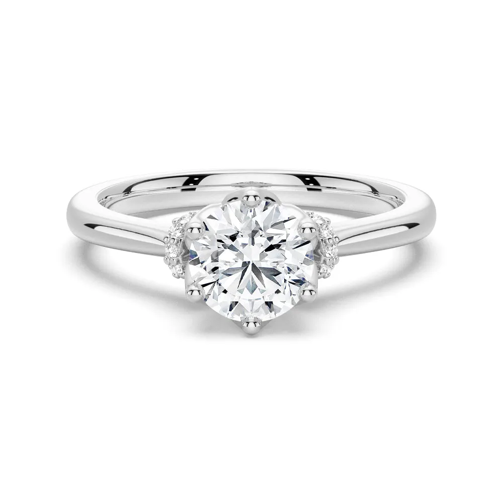 1 CT. Round Moissanite Engagement Ring sold by MSBLUE Jewelry