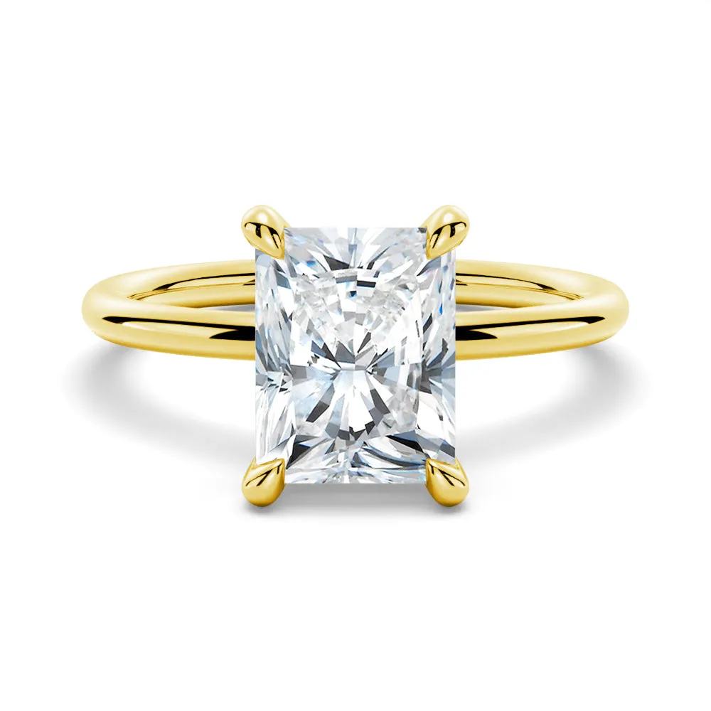 Four-Prong Radiant Cut Engagement Ring With Hidden Halo sold by MSBLUE Jewelry product image thumbnail 2