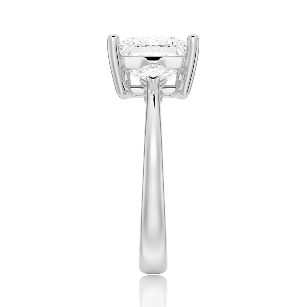 Classic Three Stone Princess Shaped Engagement Ring sold by MSBLUE Jewelry product image thumbnail 5
