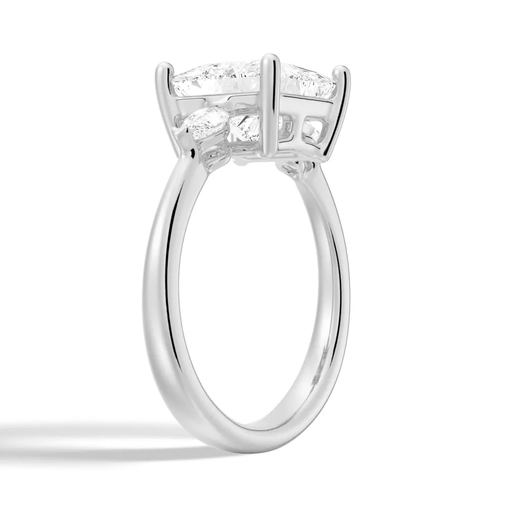 Classic Three Stone Princess Shaped Engagement Ring sold by MSBLUE Jewelry product image thumbnail 4