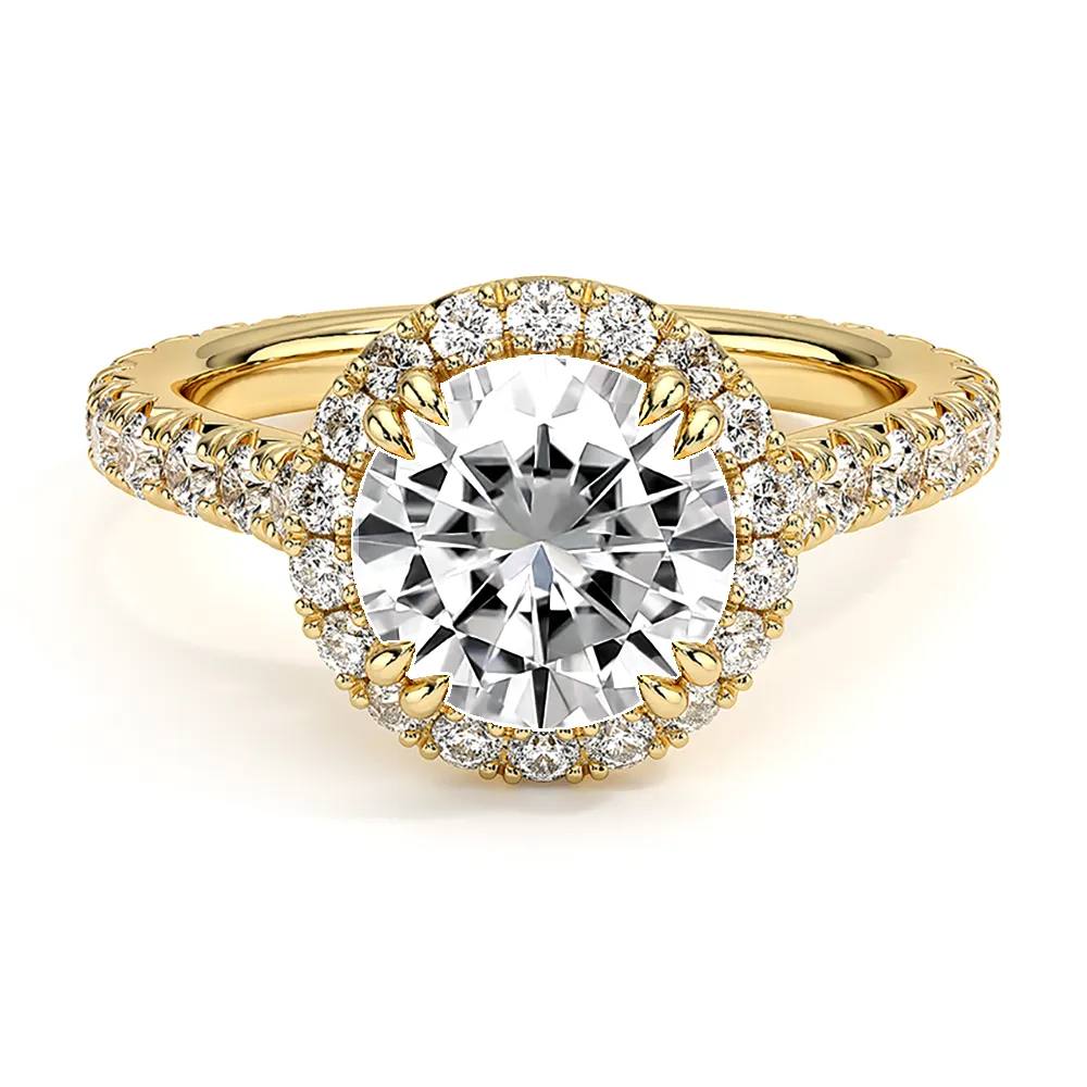 Luxe Double Prong Round Cut Halo Engagement Ring sold by MSBLUE Jewelry product image thumbnail 2