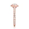 Luxe Double Prong Round Cut Halo Engagement Ring sold by MSBLUE Jewelry