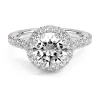 Luxe Double Prong Round Cut Halo Engagement Ring sold by MSBLUE Jewelry