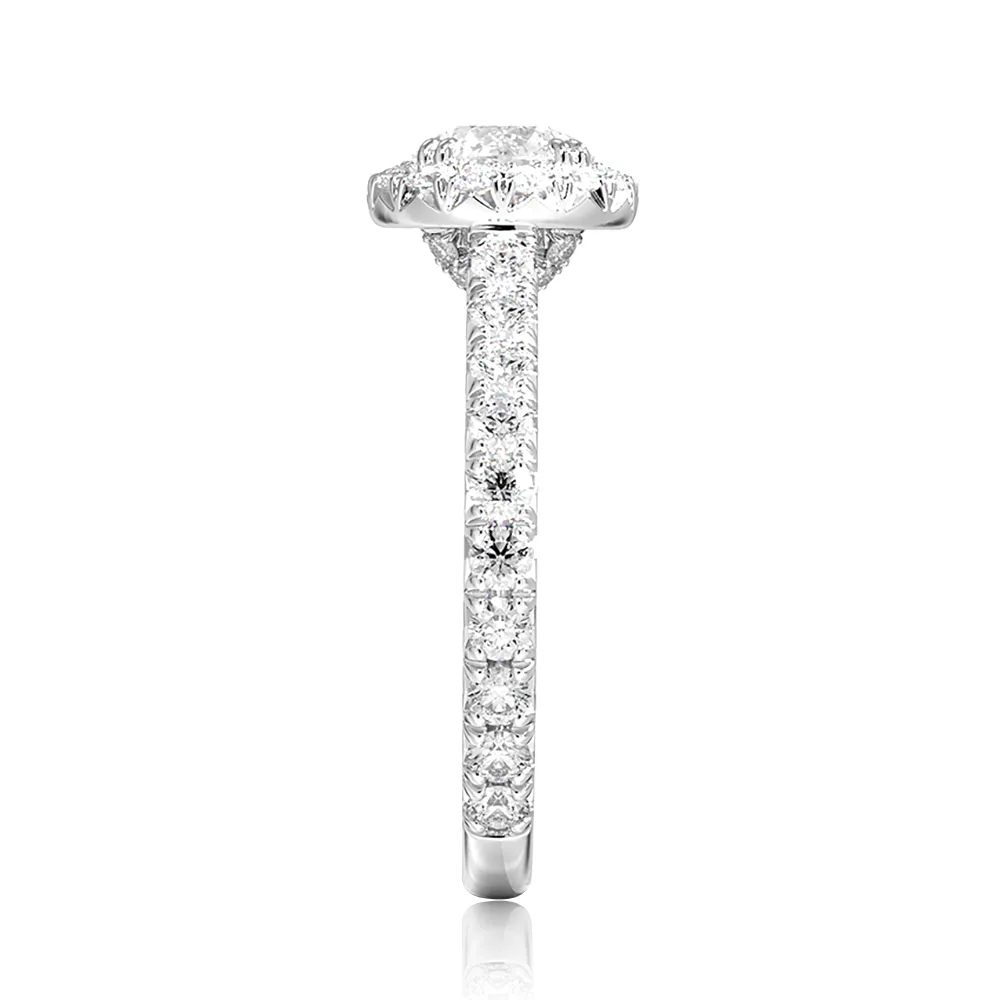 Luxe Double Prong Round Cut Halo Engagement Ring sold by MSBLUE Jewelry product image thumbnail 5
