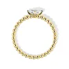 East West Oval Shaped Lab Grown Diamond Ring With Beaded Band sold by MSBLUE Jewelry