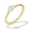 East West Oval Shaped Lab Grown Diamond Ring With Beaded Band sold by MSBLUE Jewelry
