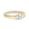 East West Oval Shaped Lab Grown Diamond Ring With Beaded Band sold by MSBLUE Jewelry
