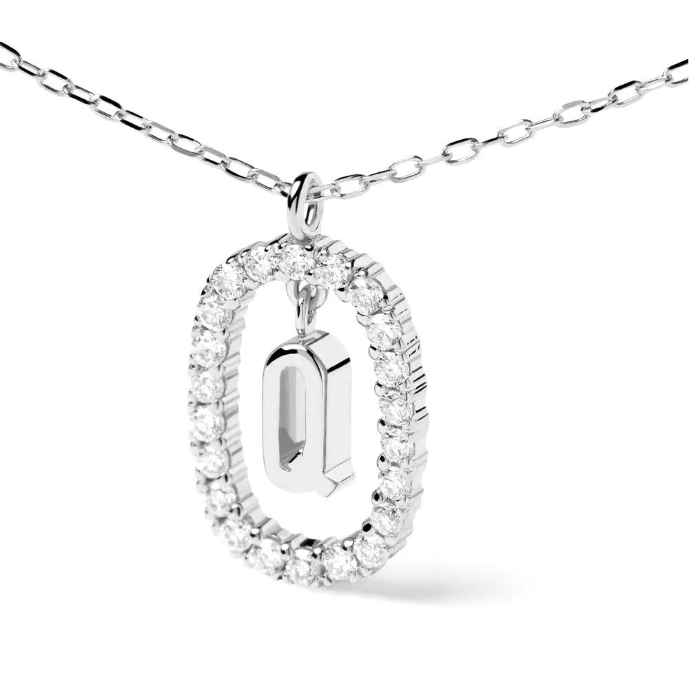 Moissanite Letter Q Dangle Pendant Necklace sold by MSBLUE Jewelry product image thumbnail 3