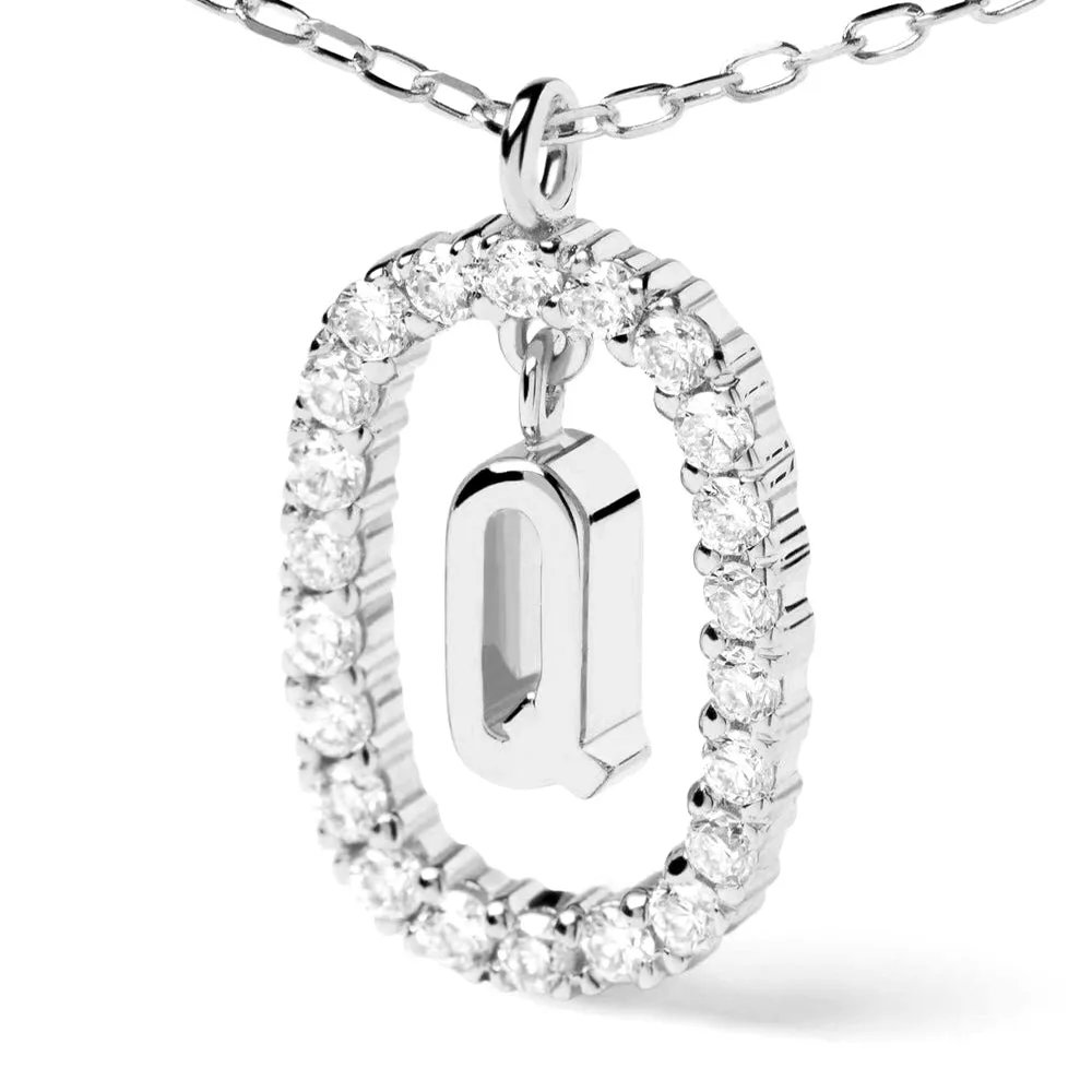 Moissanite Letter Q Dangle Pendant Necklace sold by MSBLUE Jewelry product image thumbnail 4