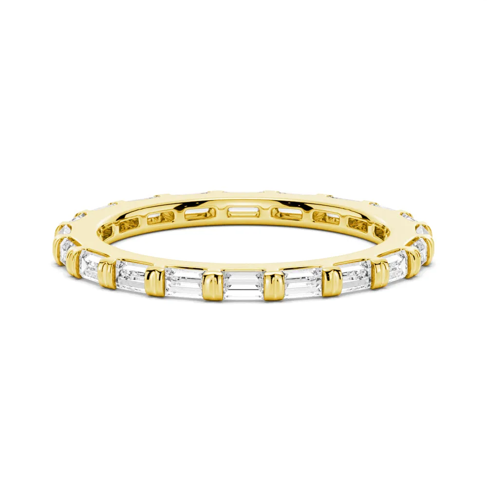 1.2 CT. Slim Baguette Moissanite Stackable Band sold by MSBLUE Jewelry product image thumbnail 2