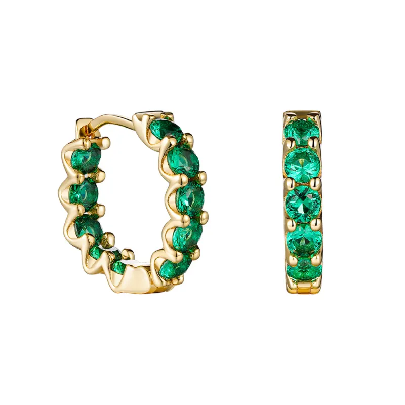 2.4 Ctw Round Emerald Eternity Hoop Earrings sold by MSBLUE Jewelry