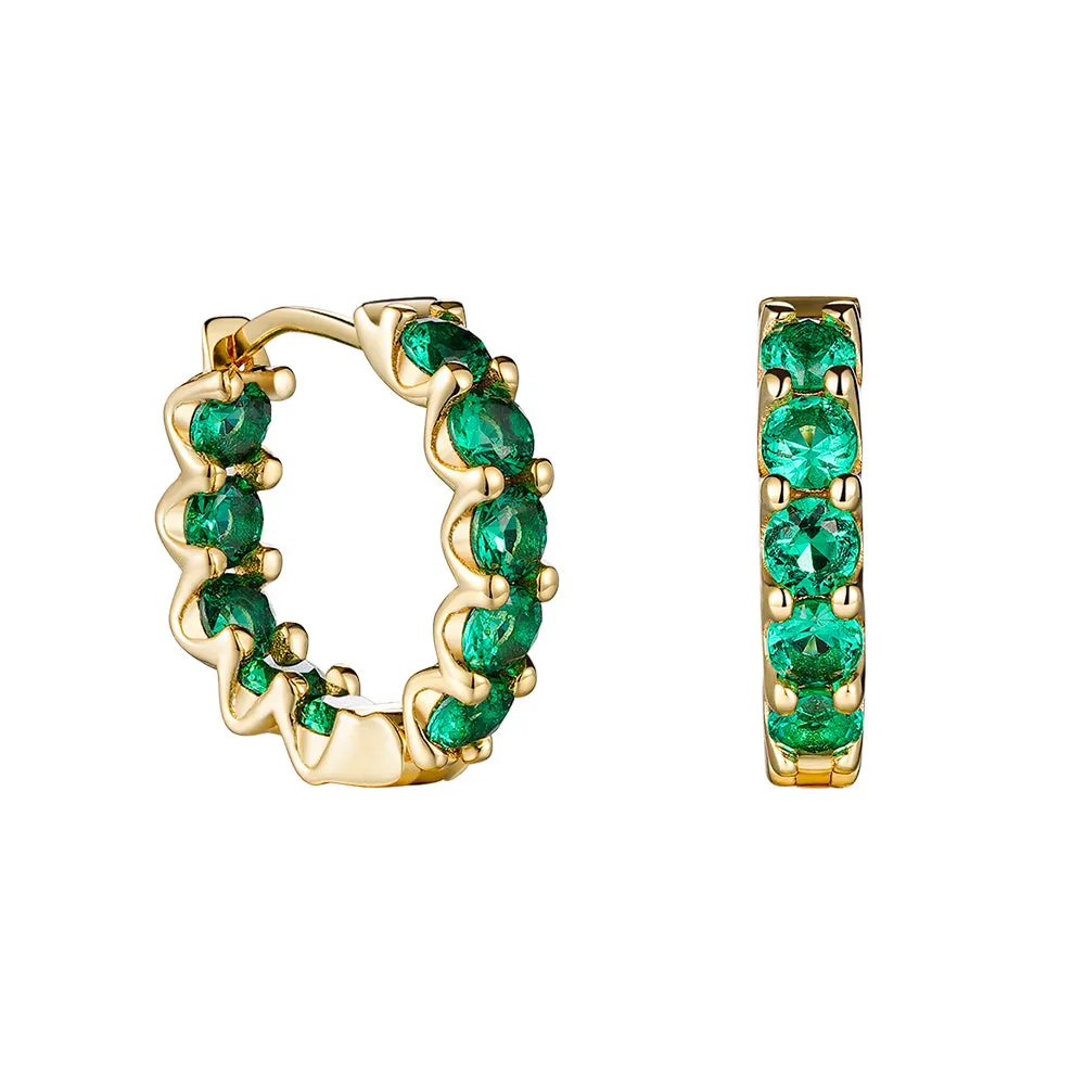 2.4 Ctw Round Emerald Eternity Hoop Earrings sold by MSBLUE Jewelry
