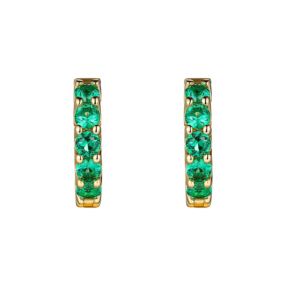 2.4 Ctw Round Emerald Eternity Hoop Earrings sold by MSBLUE Jewelry product image thumbnail 4