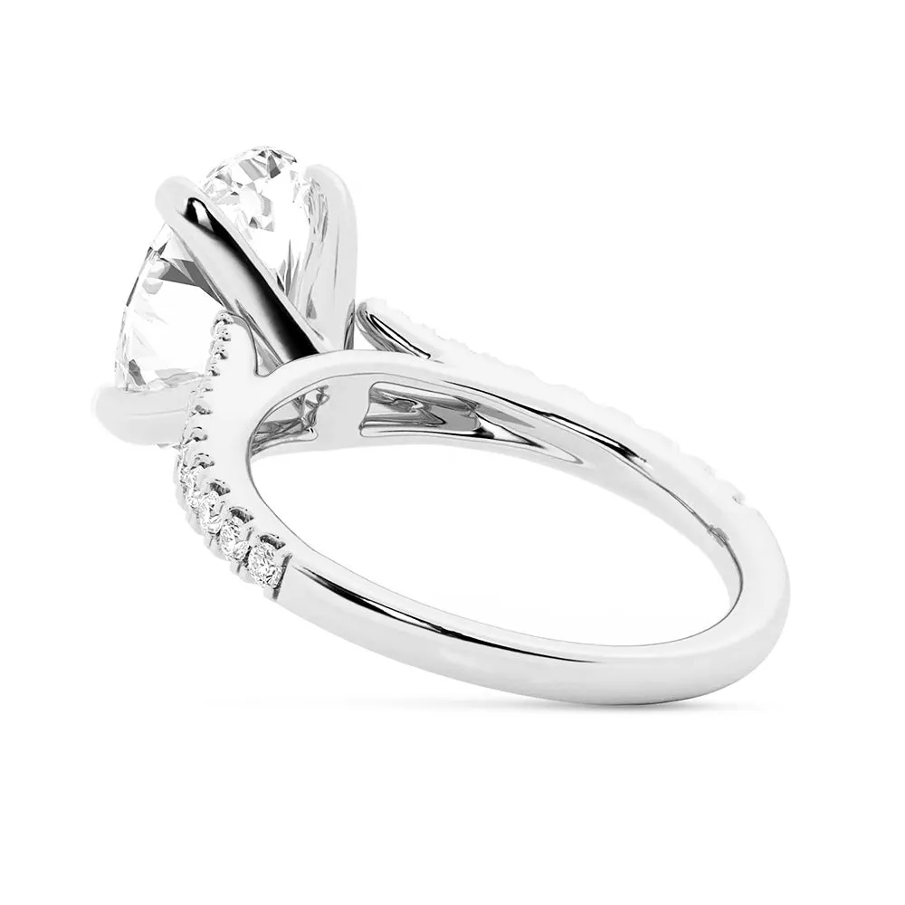 NEW Oval Cut Split-Shank Moissanite Engagement Ring sold by MSBLUE Jewelry product image thumbnail 5