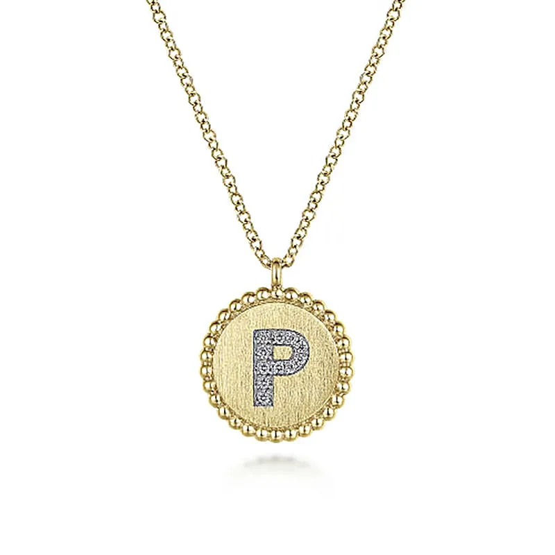Initial P Medallion Necklace sold by MSBLUE Jewelry product image thumbnail 2