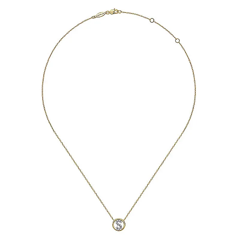Round Pavé Initial S Pendant Necklace sold by MSBLUE Jewelry product image thumbnail 4