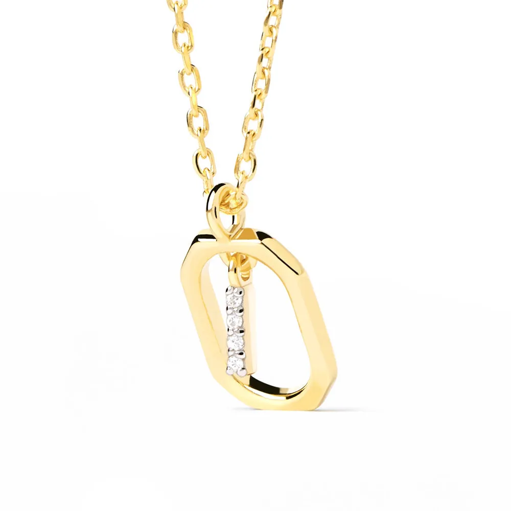 Moissanite Initial I Dangle Pendant Necklace sold by MSBLUE Jewelry product image thumbnail 4