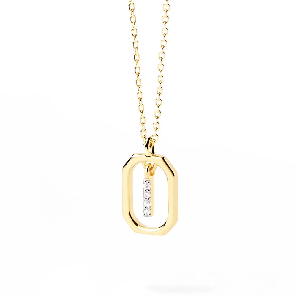 Moissanite Initial I Dangle Pendant Necklace sold by MSBLUE Jewelry product image thumbnail 2