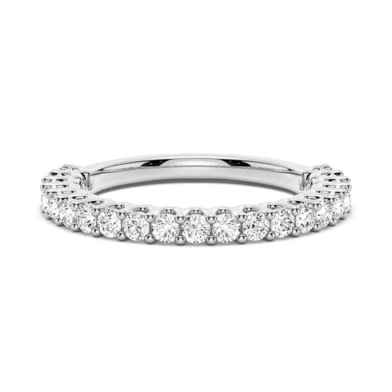 Round Cut Moissanite Half Eternity Band sold by MSBLUE Jewelry