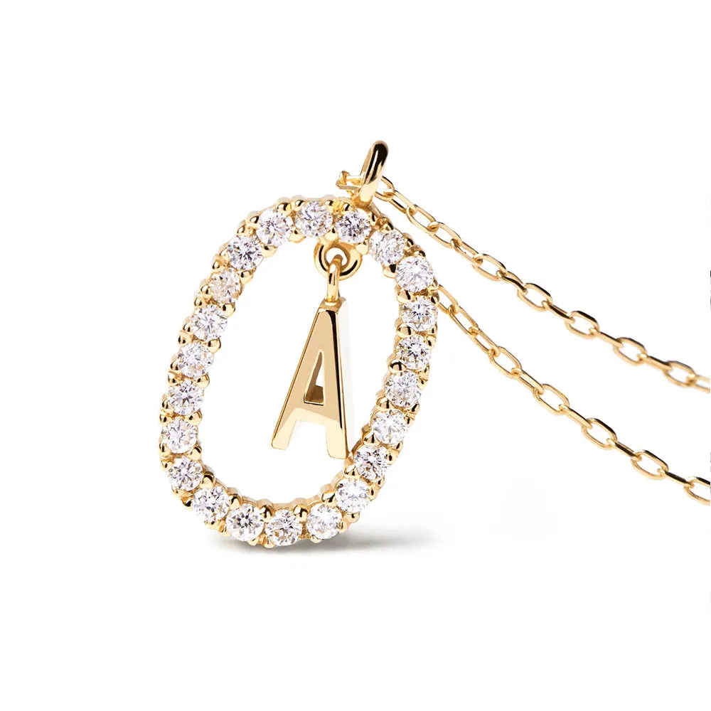 Moissanite Letter A Dangle Pendant Necklace sold by MSBLUE Jewelry product image thumbnail 5