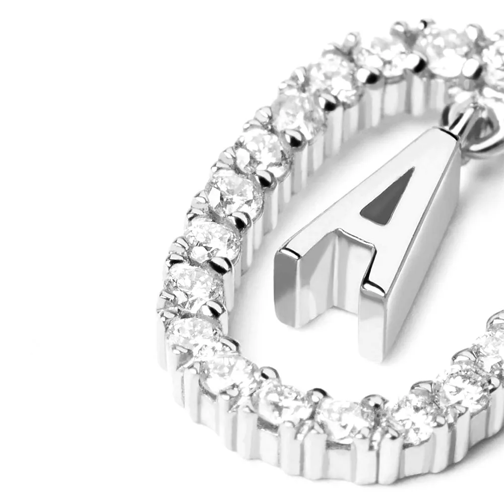 Moissanite Letter A Dangle Pendant Necklace sold by MSBLUE Jewelry product image thumbnail 3